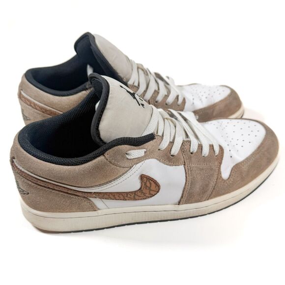 Nike Air Jordan 1 Low SE Elephant Print Swoosh DZ4130-201 Men’s Size 11 Brown - Picture 2 of 16